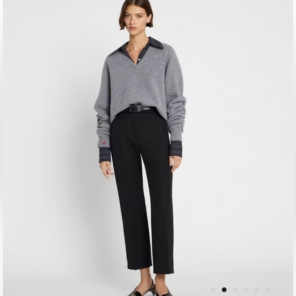 TORY BURCH TWILL TROUSER NAVY SIZE 4 EUC - Picture 1 of 9